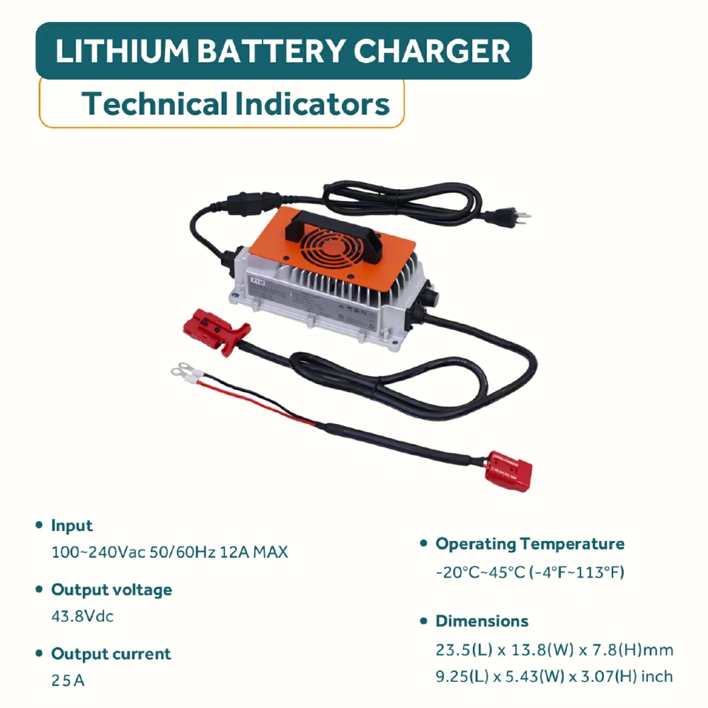  36V 25A Lithium Battery Charger,36V Golf Cart battery charger,25A 36V LiFePO4 cargador de batería,Including 0V Charging Function,Output 43.8V LiFePO4 Charger Special for 36V LiFePO4 Battery,Fast Charging