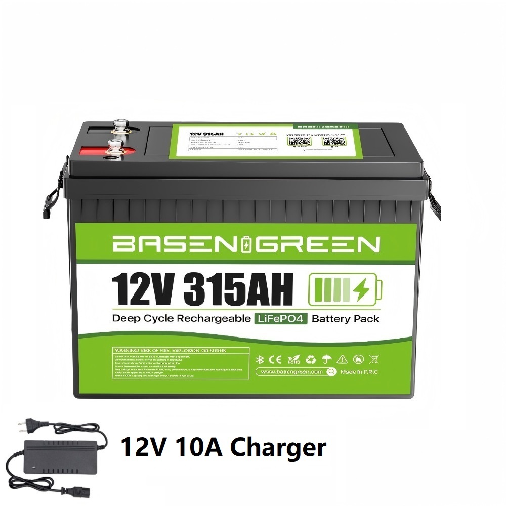 12V 315AH 3840Wh,8000+Deep Cycle Batteries,Batería Lifepo4, LiFePO4 RV Battery with Bluetooth and Low Temp Cut Off, Built in Smart 150A BMS Perfect for Camper, Trailer, Off-Grid and Solar System