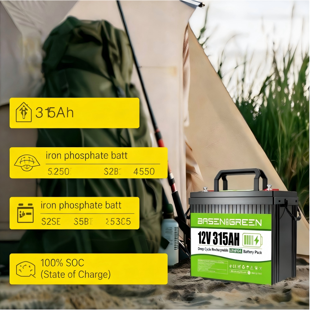12V 315AH 3840Wh,8000+Deep Cycle Batteries,Batería Lifepo4, LiFePO4 RV Battery with Bluetooth and Low Temp Cut Off, Built in Smart 150A BMS Perfect for Camper, Trailer, Off-Grid and Solar System