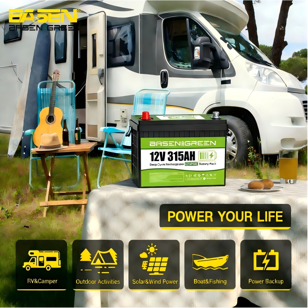 12V 315AH 3840Wh,8000+Deep Cycle Batteries,Batería Lifepo4, LiFePO4 RV Battery with Bluetooth and Low Temp Cut Off, Built in Smart 150A BMS Perfect for Camper, Trailer, Off-Grid and Solar System