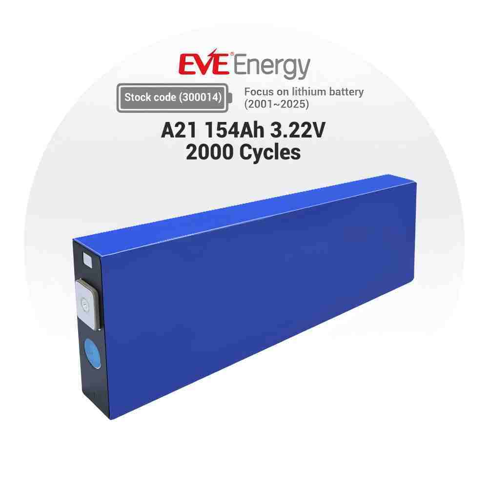 154Ah 3.2V LiFePO4 Cell Grade A Battery EVE 8000+Deep Cycle Lithium Iron Phosphate Rechargeable Battery with QR Code,PV/Home Energy Storage Prismatic Batteries,Replacement Batteries for Solar Systems, Cars, RVs, Boats(8PCS)
