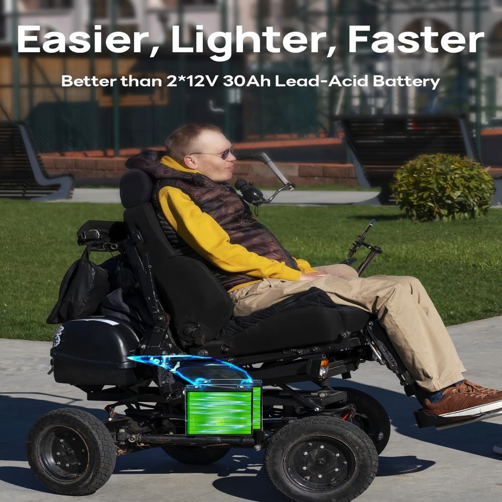 12V 30 Ah LiFePO4 Deep Cycle Lithium Battery Rechargeable with 4000+ Deep Cycle Batteries and BMS Protection for Fish Finder, Solar Panel, Boat with Motor, Motorhome, Golf Caddy