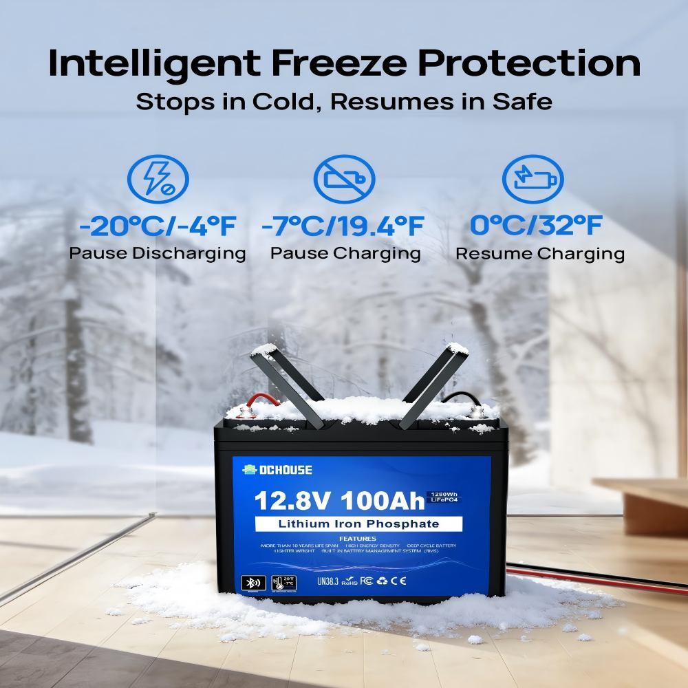 12V 100Ah LiFePO4 Battery,  8000+Deep Cycle Batteries with 10A Battery Chargers Battery Monitor 300A Battery Monitor 12V/24V/36V/48V Motorhomes, Solar Systems