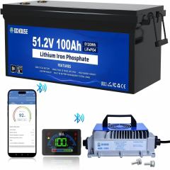 48V 100Ah LiFePO4 Battery Golf Cart Lithium Battery Conversion Kit ABS Case