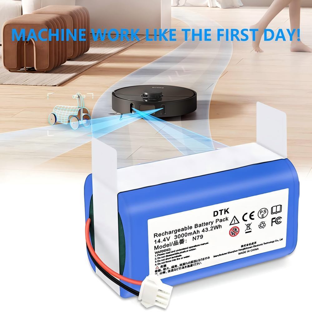 14.4V 3000mAh Replacement Battery for Eufy RoboVac 11 11S 11S MAX 12 15C 15T 30 35C and Ecovacs Deebot N79 N79S DN622, Tesvor X500, IKHOS S14 S15 Cordlss Vacuum Cleaner Battery