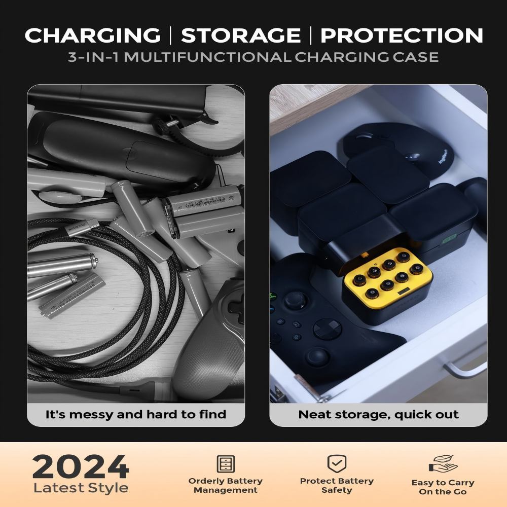 Rechargeable Household Batteries Rechargeable AAA Batteries Pack of 16 Lithium Batteries with Charger, 1300 mWh 1.5V Constant Cleavage, Durable and Quick Charging