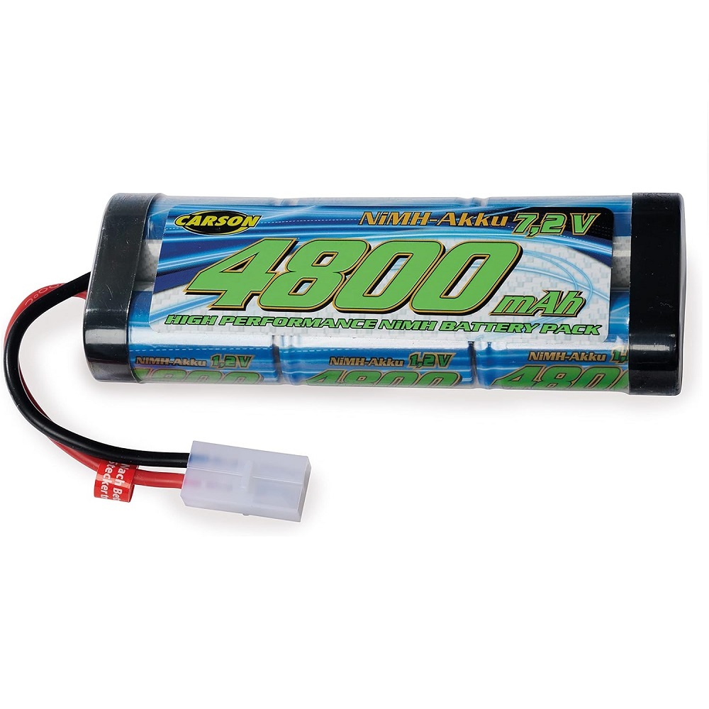 Carson 500608228-7.2 V/4800 mAh NiMH Race Battery TAM, Rechargeable, with Tamiya Plug, Battery Pack for RC Car, Replacement Battery Remote Controlled Vehicle, High Quality, Model Making, Multicoloured