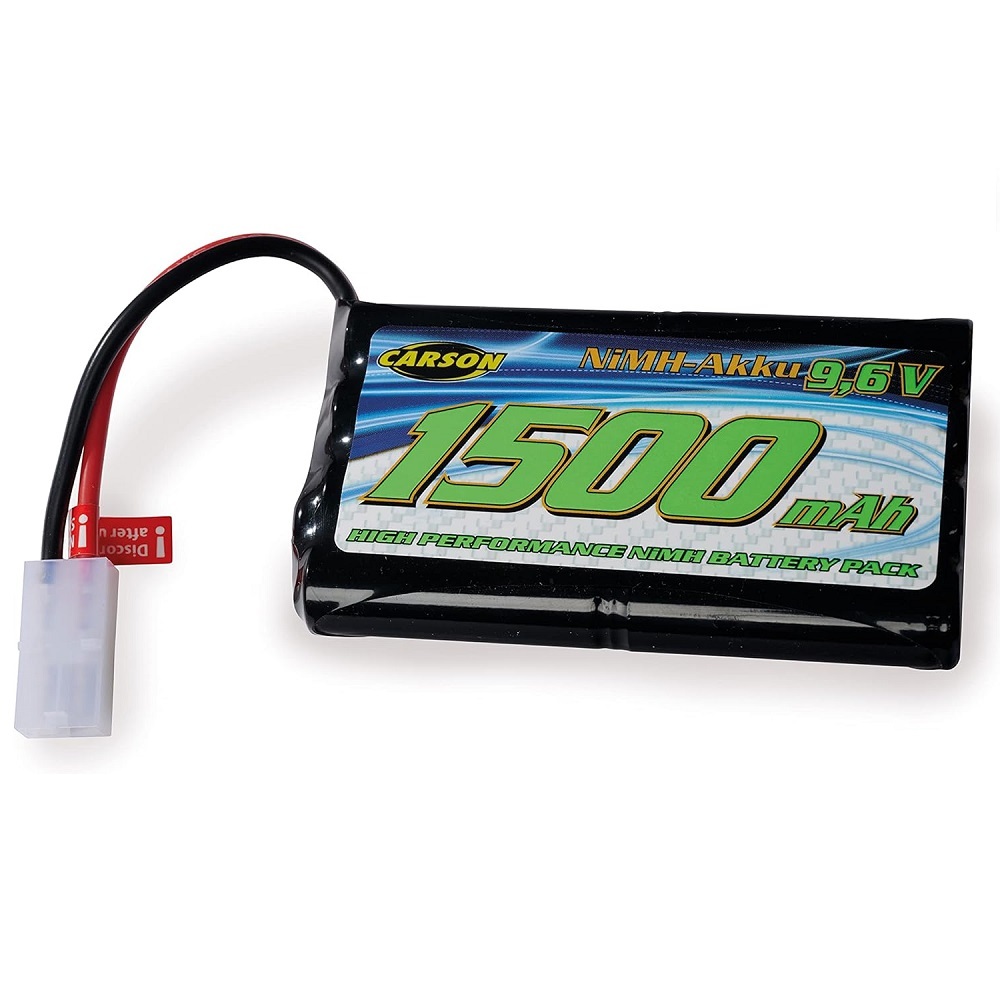 Carson 500608229-9.6 V/1500 mAh NiMH Power Battery TAM, Rechargeable, with Tamiya Plug, Battery Pack for RC Car, Replacement Battery Remote Controlled Vehicle, High Quality, Model Making,