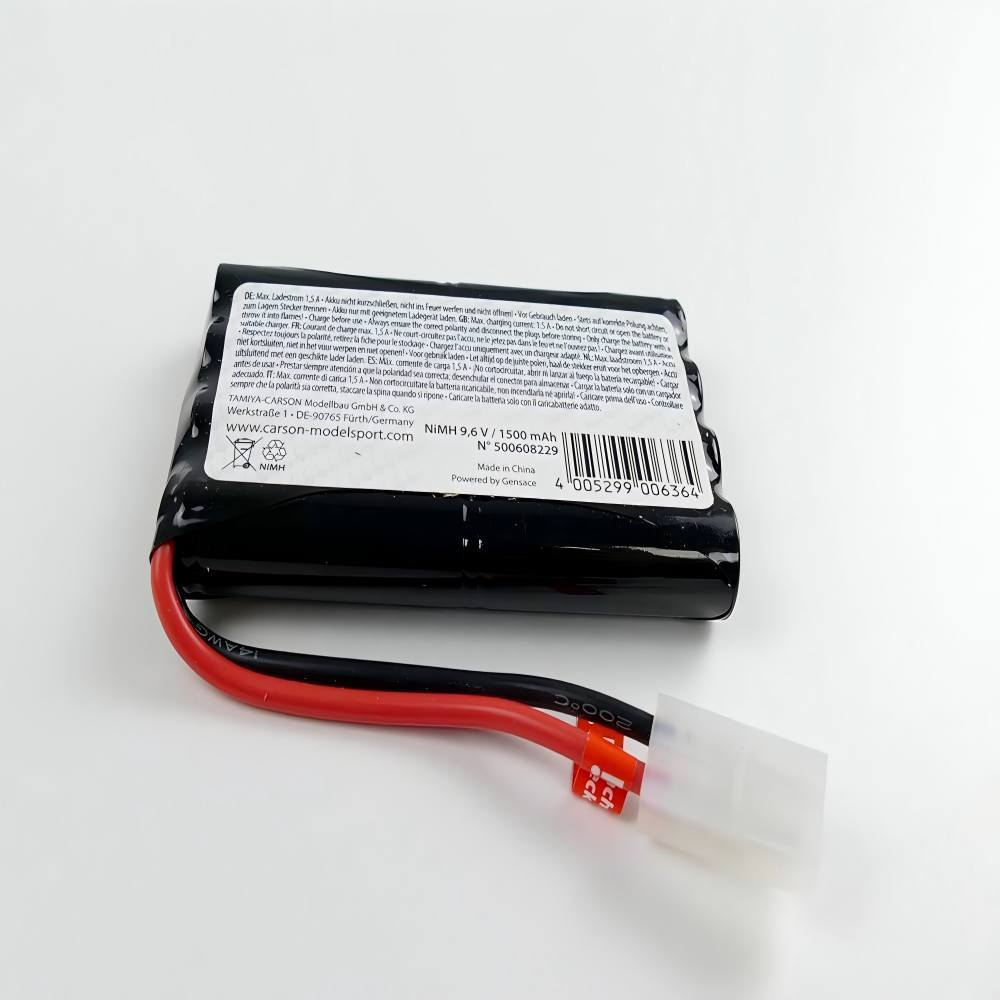 Carson 500608229-9.6 V/1500 mAh NiMH Power Battery TAM, Rechargeable, with Tamiya Plug, Battery Pack for RC Car, Replacement Battery Remote Controlled Vehicle, High Quality, Model Making,
