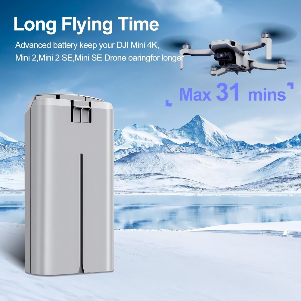 DJI Mini 2 Series Intelligent Flight Battery 1 Piece 7.7 V 2400 mAh Upgraded Drone Battery (31 Mins Max Flight Time) Fully Compatible with DJI Mini 4K/2/2 SE/SE Drone
