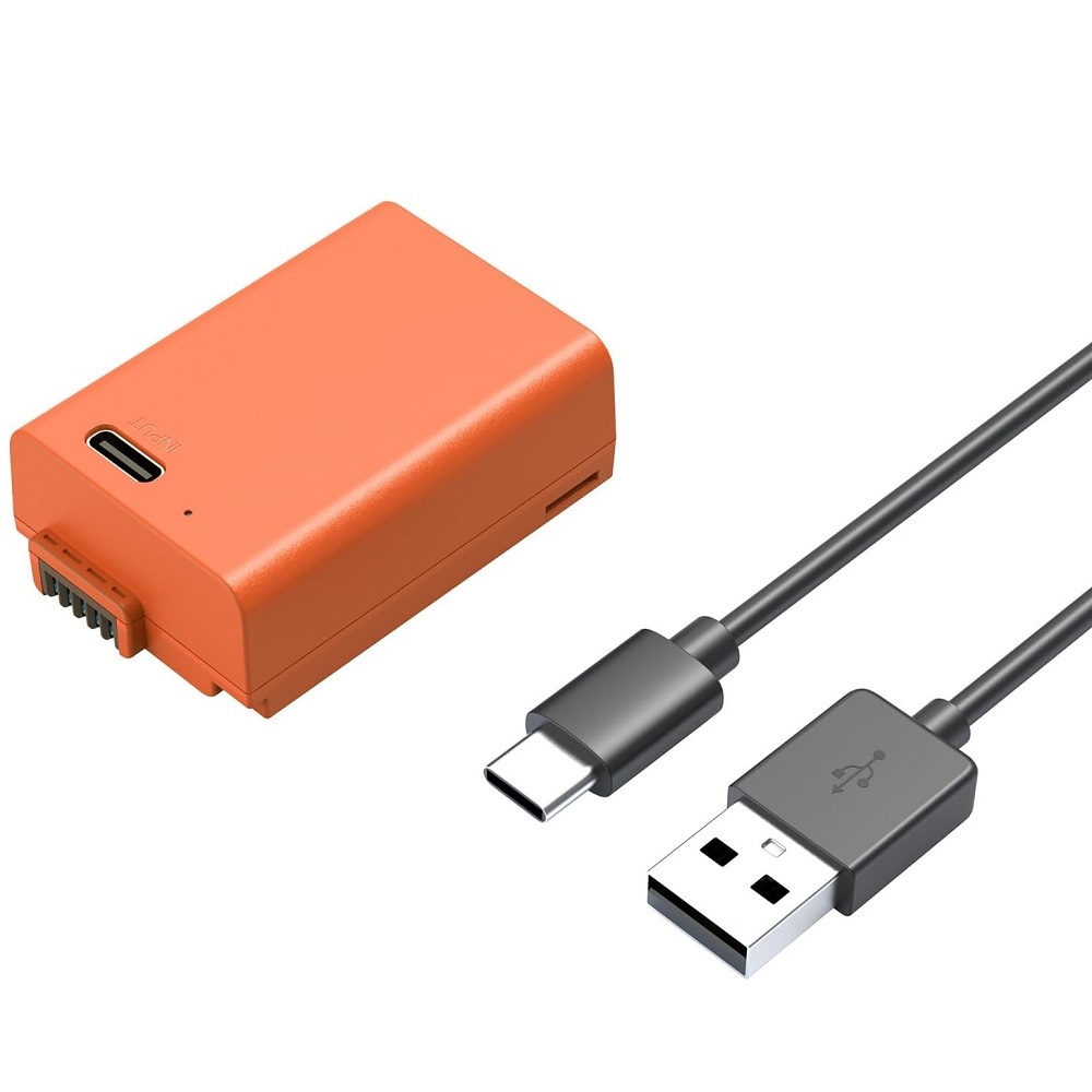 Battery for EN-EL25 1250mAh USB-C Battery Replacement Battery for Nikon Z30 / Z50 / Z50 II/Z fc, 1.75 Hours Fully Charged Rechargeable Camera Battery for Nikon Z50, Z fc, Orange - 4967