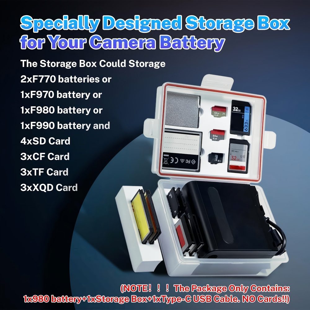 10800mAh Replacement Battery for Sony NP-F970 NP-F980 NP-F960 NP-F950 NP-F930 NP-F550 NP-F570 NP-F750 Batteries for Sony Handycams, Field Monitor, Video Light