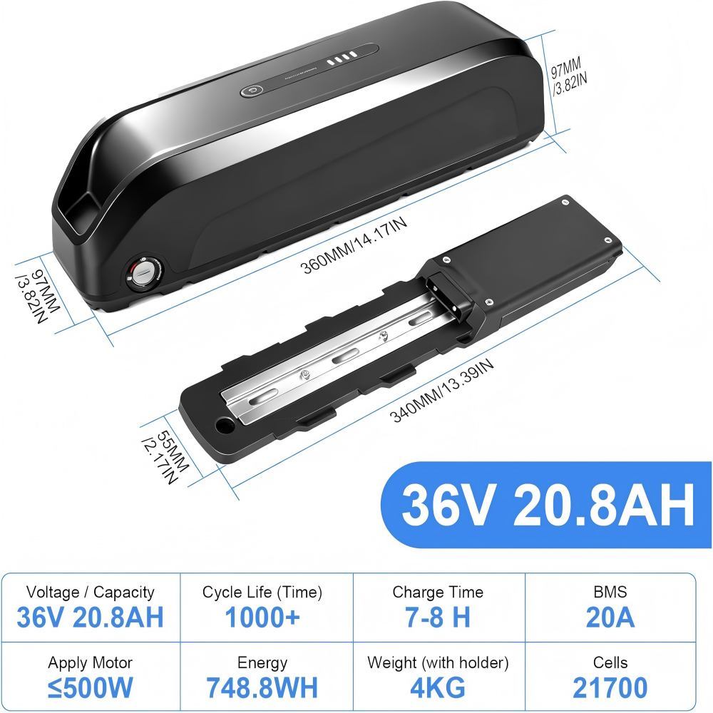 Bike Batteries 36V  48V  52V E-Bike Battery, 1000W  750W  500W E-Bike Battery For Electric Bicycles, Hailong Lithium-Ion Battery