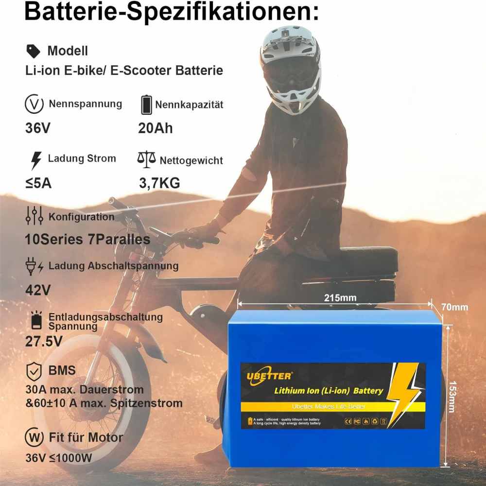 Bike Batteries,36V 48V Ebike Battery 8Ah 10Ah 14Ah 20 Ah Electric Bicycle Battery with 2 A Quick Charger Kit, T Plug, 30 A BMS