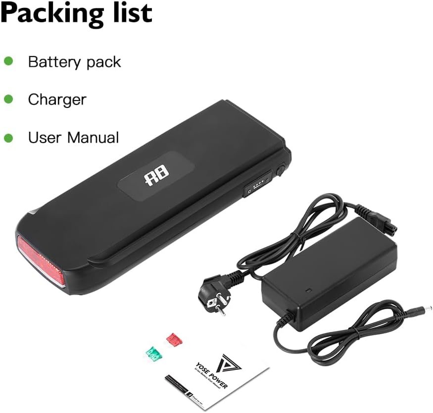 E-Bike Battrie 36V 10.4Ah Li-ion Battery with Charger for 250W-500W Electric Bicycle Pedelec Phylion Joycube SF-03 Fischer (36V 10.4Ah Battery with Charger)