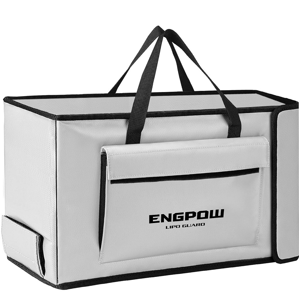 Battery Bag Ebike Battery Bag Fireproof up to 2000°F Explosion-Proof Lipo Bag Compatible with 2 E-Bike Batteries Thick Shockproof Safe Battery Box Charging Transport Storage 45 x 12 x 25 cm