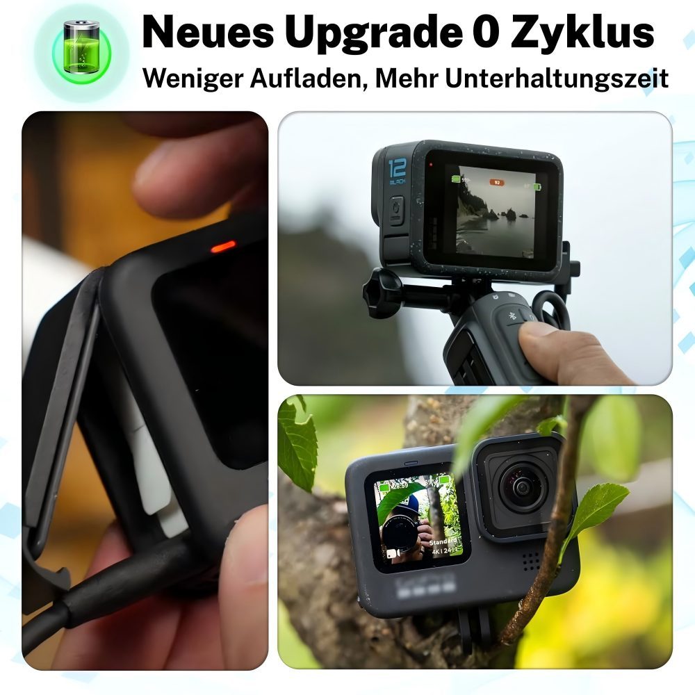 Hero 12 Battery 2580mAh and LED 3 Channel USB Charger, High-Range Battery for GoPro Hero 12/11/10/9 Black Enduro Rechargeable Cameras with Type C 2 Packs