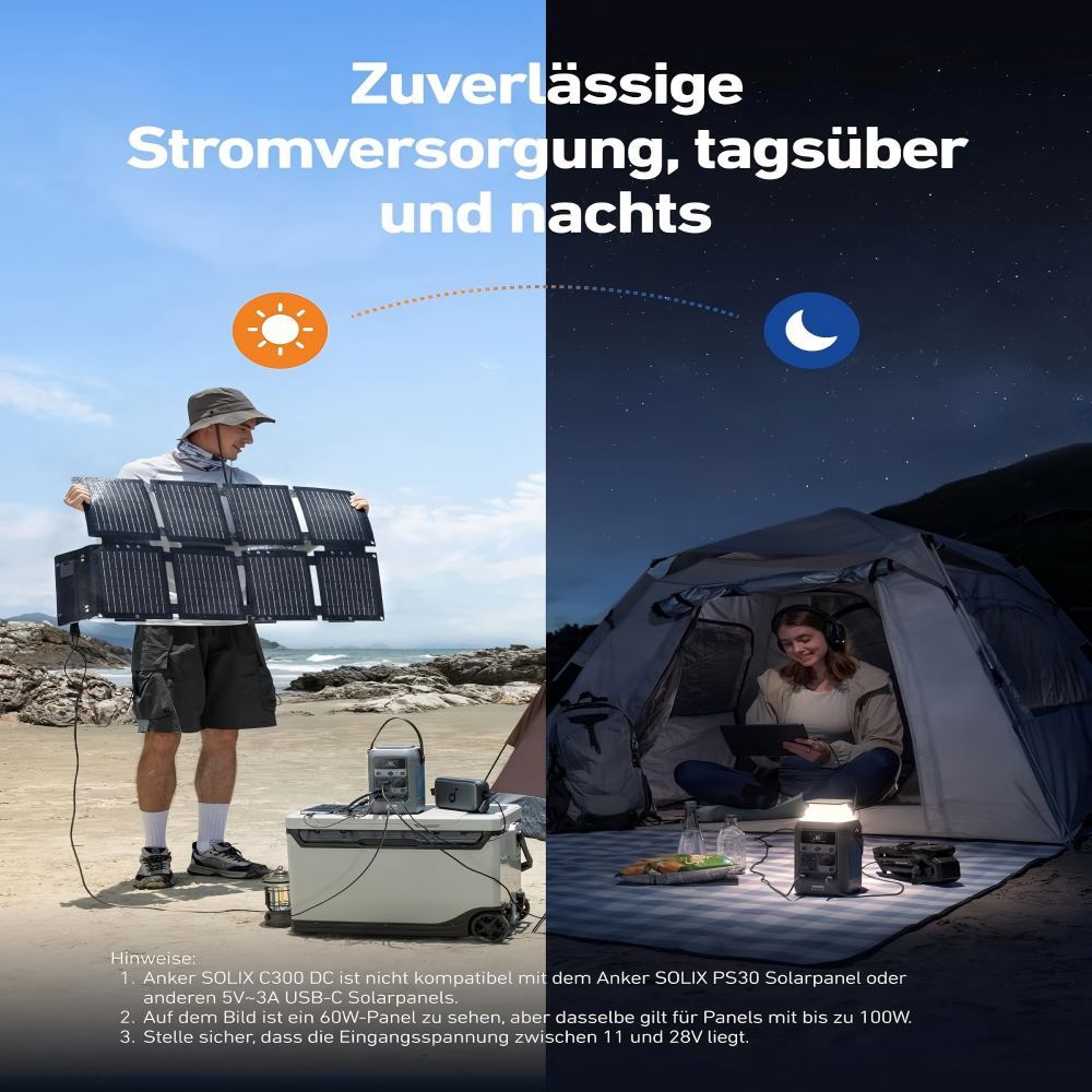 Outdoor Generators Anker SOLIX C300 DC Power Bank Power Station, 288 Wh Battery for Multiple Devices, LiFePO4 Battery, 300 W Solar Generator, for Camping, Outdoors, Travel, Emergencies (Power Supply Not Included)