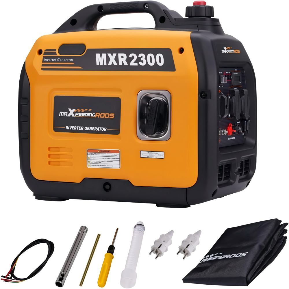 2300 W Inverter Power Generator Super Quiet Portable for Outdoor Camping Motorhome 4 Stroke Lightweight Emergency Generator Petrol for Travel Garage Caravan with USB and 230 V Sockets