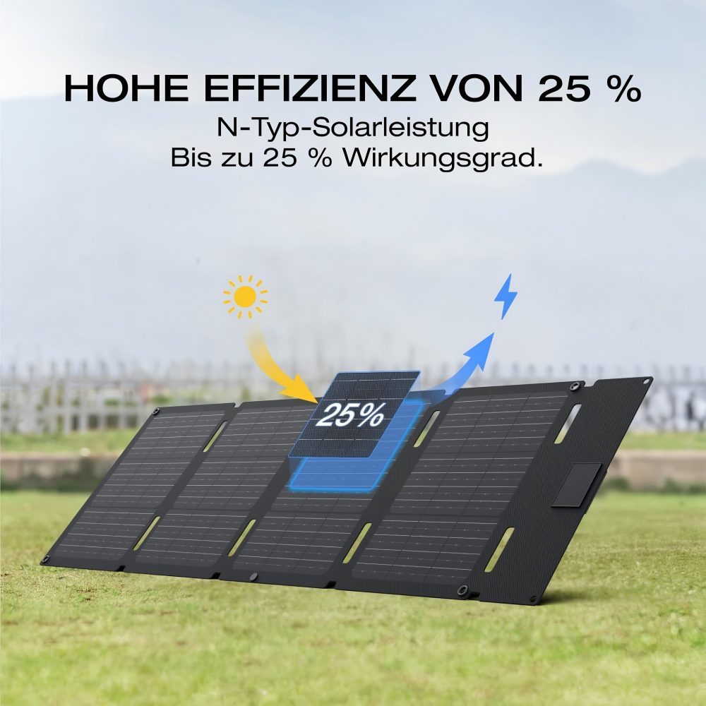 60W Monocrystalline Solar Panels Foldable Solar Module for River 2 Series Portable Power Station, Photovoltaic Module, Solar System for Outdoor Garden Balcony Caravan Camping