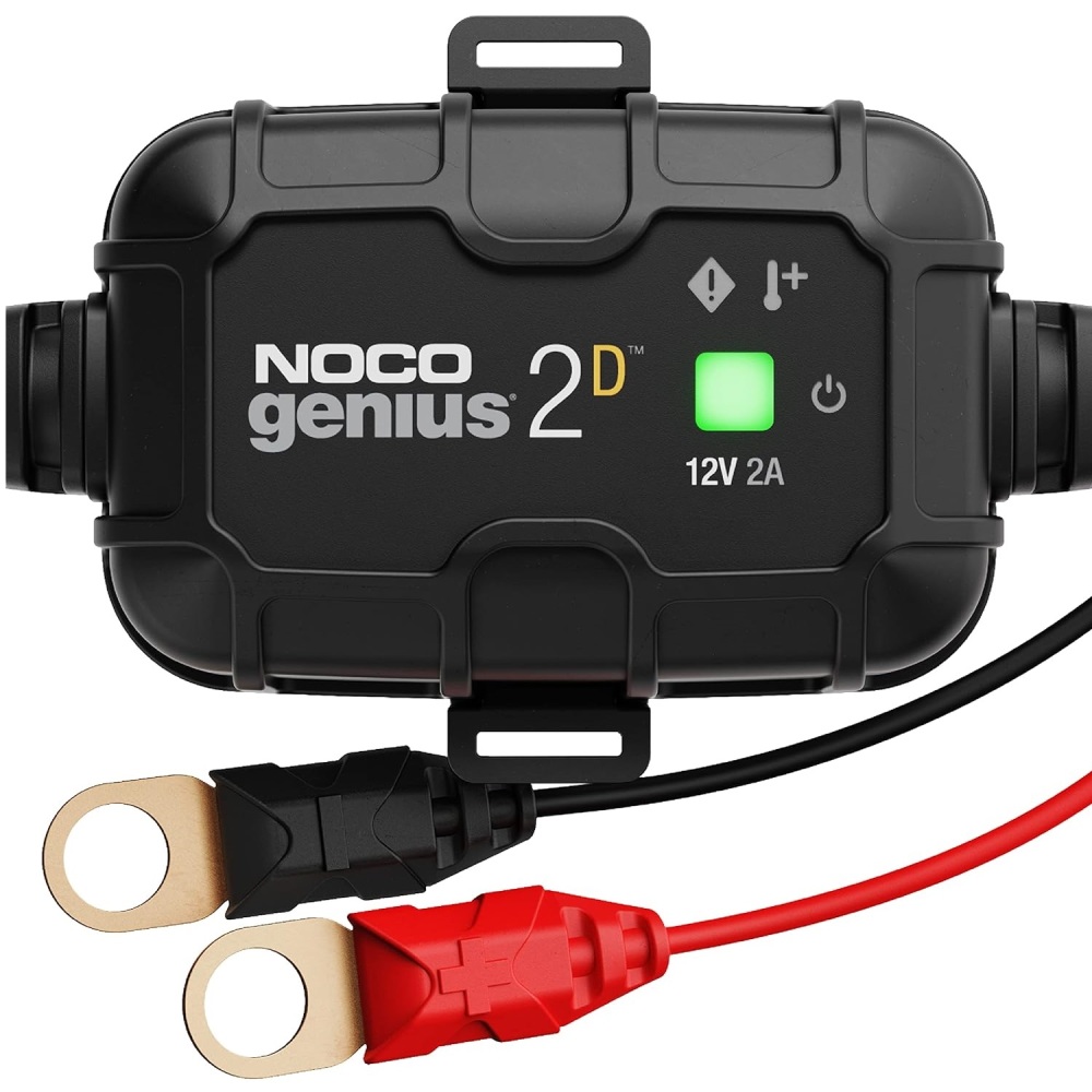 2A 12V Smart Onboard Battery Charger - Direct-Mount Automatic Maintainer, Trickle Charger & Desulfator with Overcharge Protection & Temperature Compensation – for Lead-Acid Batteries