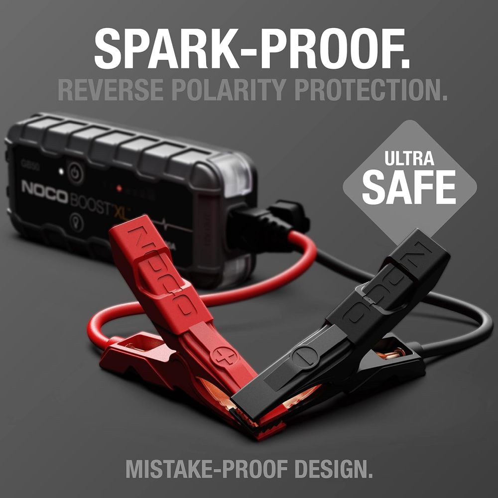 1500A UltraSafe Jump Starter – 12V Lithium Battery Booster Pack, Portable Jump Box, Power Bank & Jumper Cables - for 7.0L Gas and 4.5L Diesel Engines