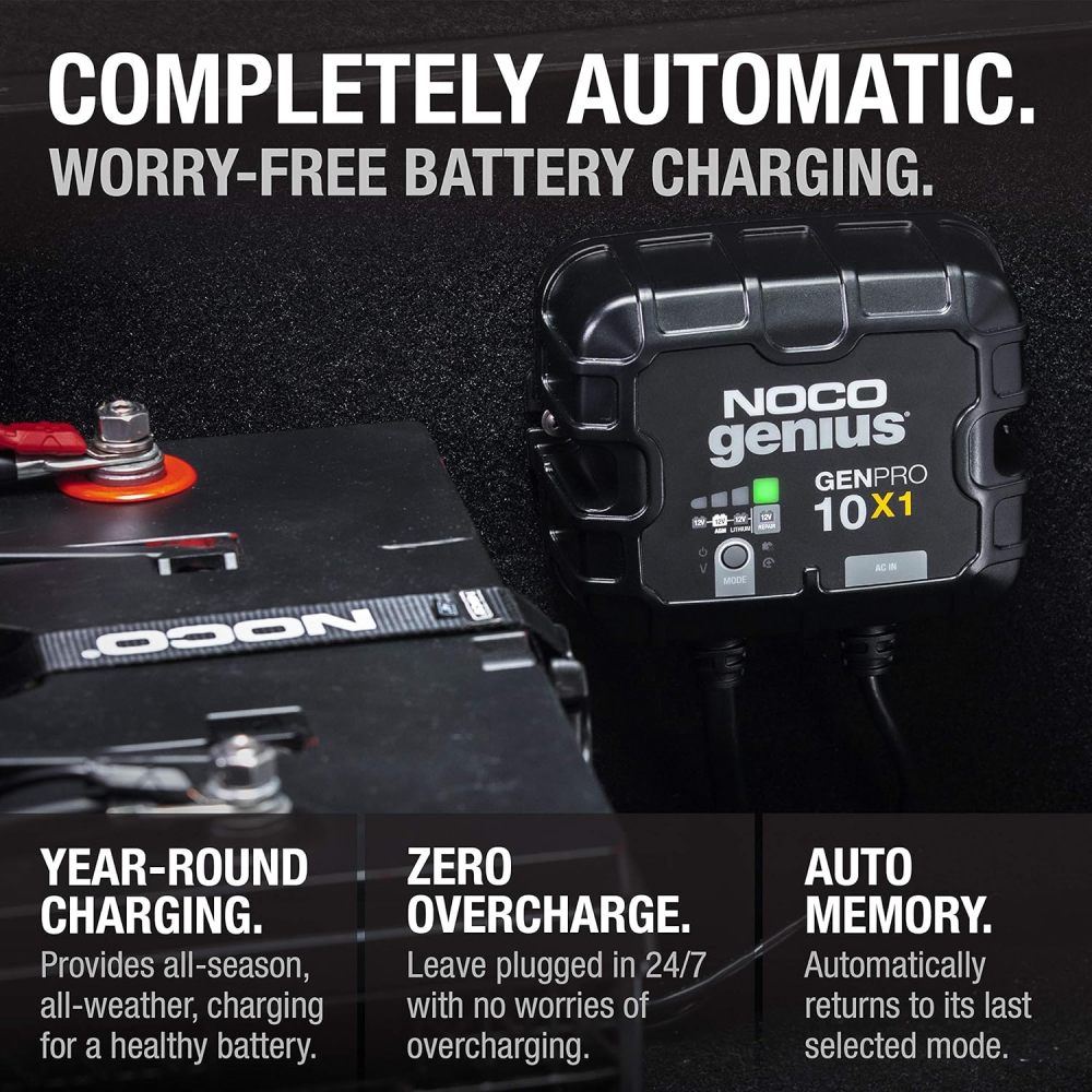 10A Onboard Battery Charger - 10A Per Bank, 12V Waterproof Marine Charger with Overcharge Protection & Temperature Compensation – for Lead-Acid & Lithium Batteries