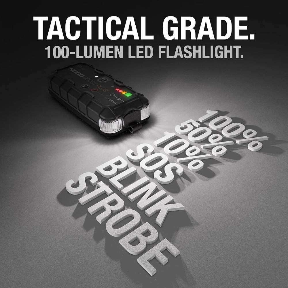1000A UltraSafe Jump Starter – 12V Lithium Battery Booster Pack, Portable Jump Box, Power Bank & Jumper Cables - for 6.0L Gas and 3.0L Diesel Engines