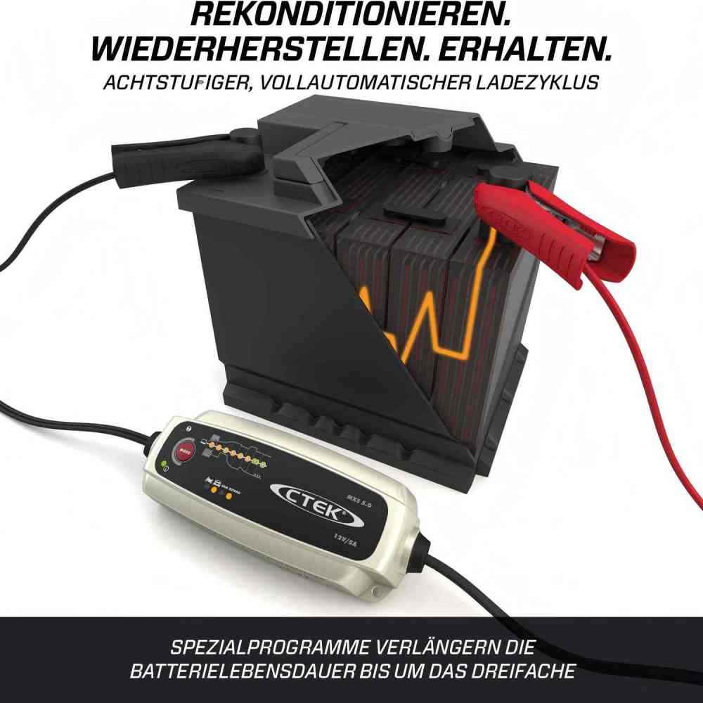 5.0 Battery Charger with Automatic Temperature Compensation, 12V 5Amp (EU Plug)