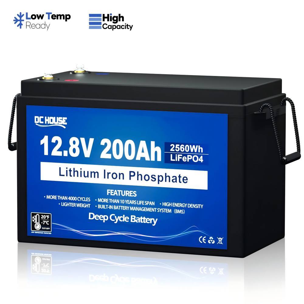 12V 200Ah LiFePO4 Battery, Improved 200A BMS, Low Temperature Protection, 8000+  Deep Cycle Batteries, Perfect for Motorhomes, Solar Systems, Caravans, Off-Grid Applications