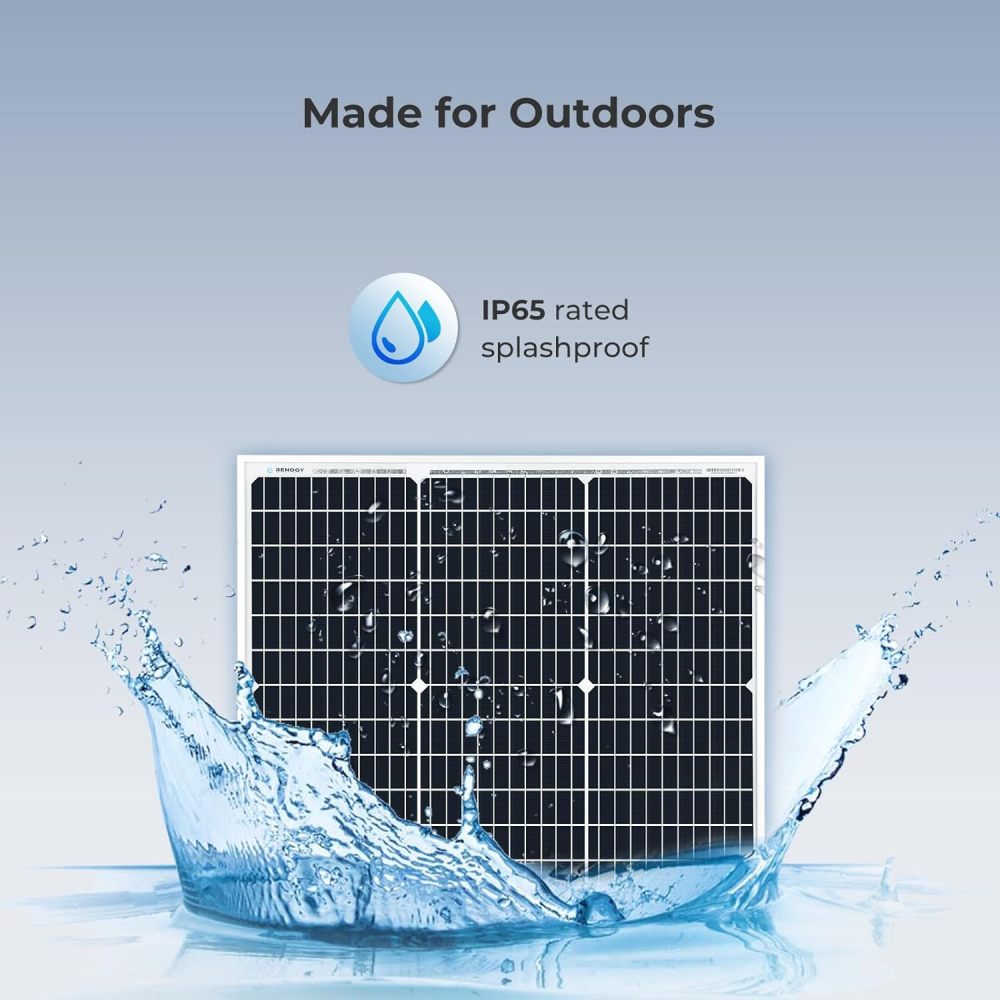 Solar Panel 50 Watt 12 Volt, High-Efficiency 50W Solar Panel Monocrystalline PV Module Power Charger for RV Marine Rooftop Farm Battery and Other Off-Grid Applications