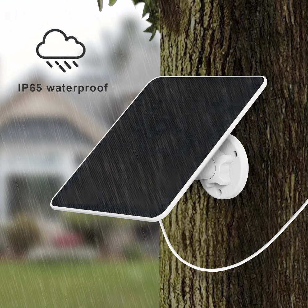 Solar Panel for Ring Camera, 5W Camera Solar Panel Charger for Stick Up Cam/Pro Battery, Spotlight Cam/Plus/Pro, Wyze Battery Cam Pro, 9.8ft Cable, IP65 Waterproof, 2 Pack