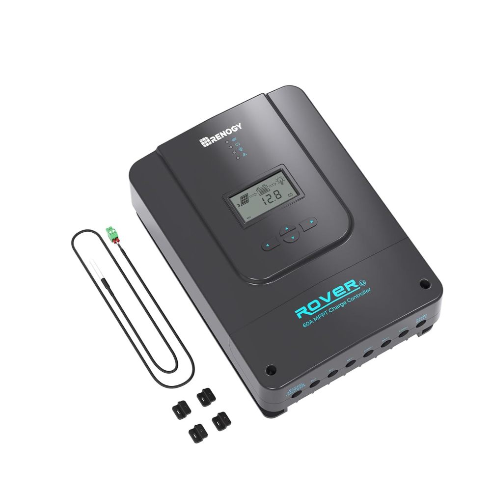 60A 12V24V36V48V  Solar and Wind Energy MPPT Controllers,Renewable Energy Controllers,Solar Charge Controller Auto DC Input MPPT Charge Controllers for Solar Panels Adjustable LCD for Gel Sealed Flooded Lithium Batteries