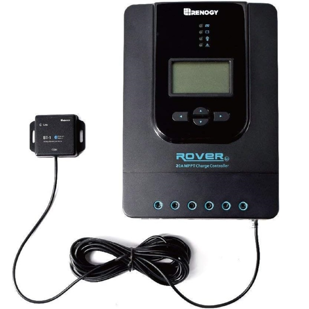 Renewable Energy Controllers,Solar & Wind Energy MPPT Controllers,Solar Charge Controller Rover 20A 12V24V Auto DC Input MPPT Charge Controllers for Solar Panels Adjustable LCD for Gel Sealed Flooded Lithium Batteries