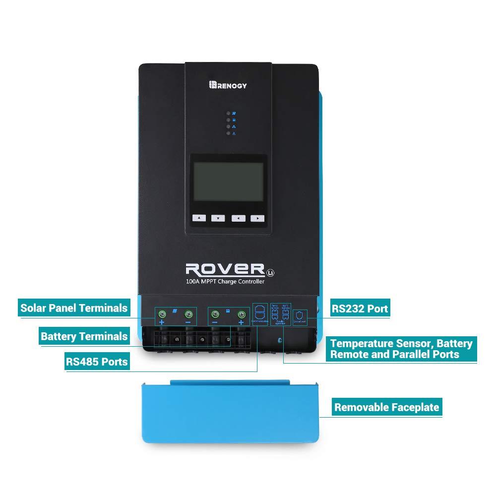 100A 12V/24V/36V/48V Solar and Wind Energy MPPT Controllers,Renewable Energy Controllers,Solar Charge Controller Auto DC Input MPPT Charge Controllers for Solar Panels Adjustable LCD for Gel Sealed Flooded Lithium Batteries