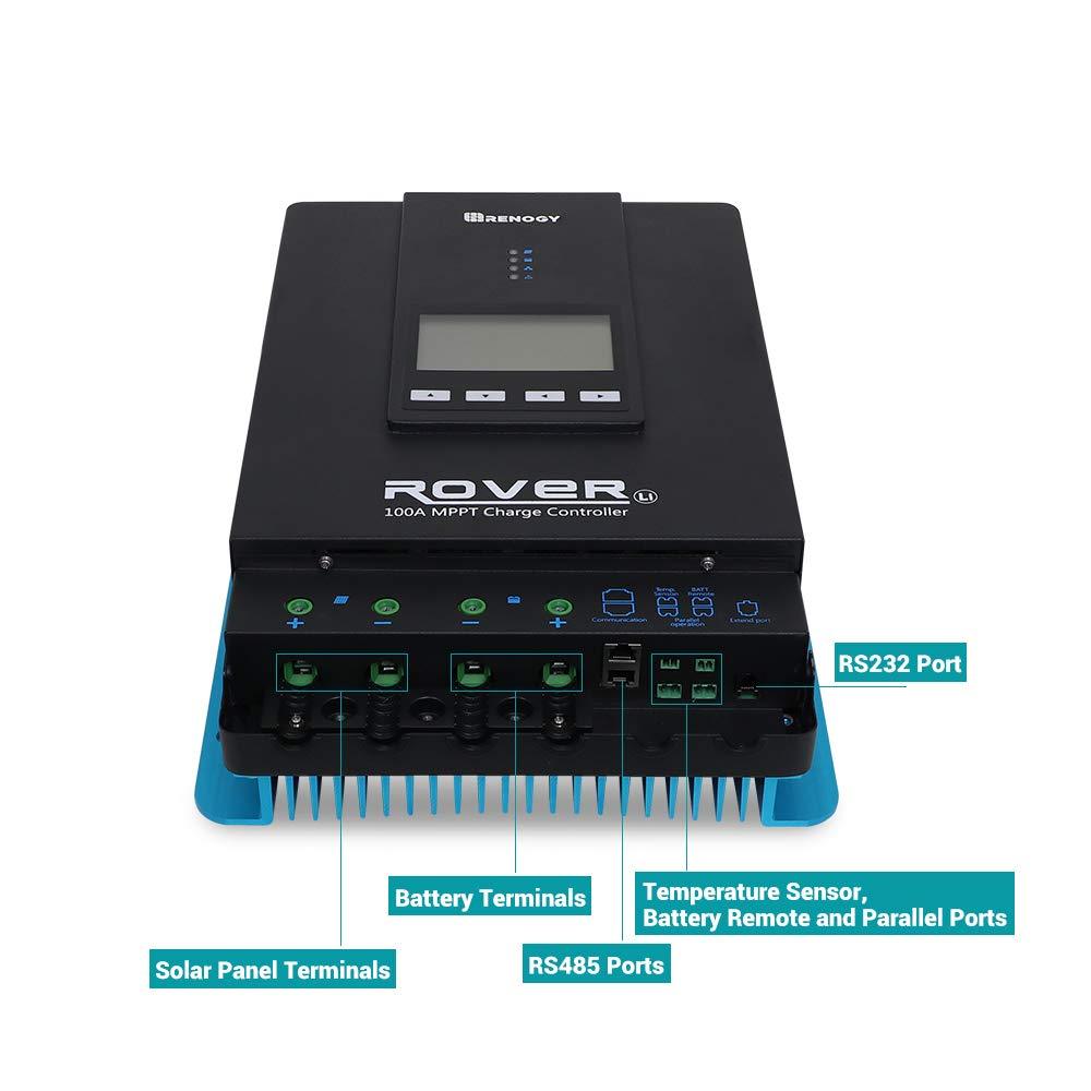 100A 12V/24V/36V/48V Solar and Wind Energy MPPT Controllers,Renewable Energy Controllers,Solar Charge Controller Auto DC Input MPPT Charge Controllers for Solar Panels Adjustable LCD for Gel Sealed Flooded Lithium Batteries