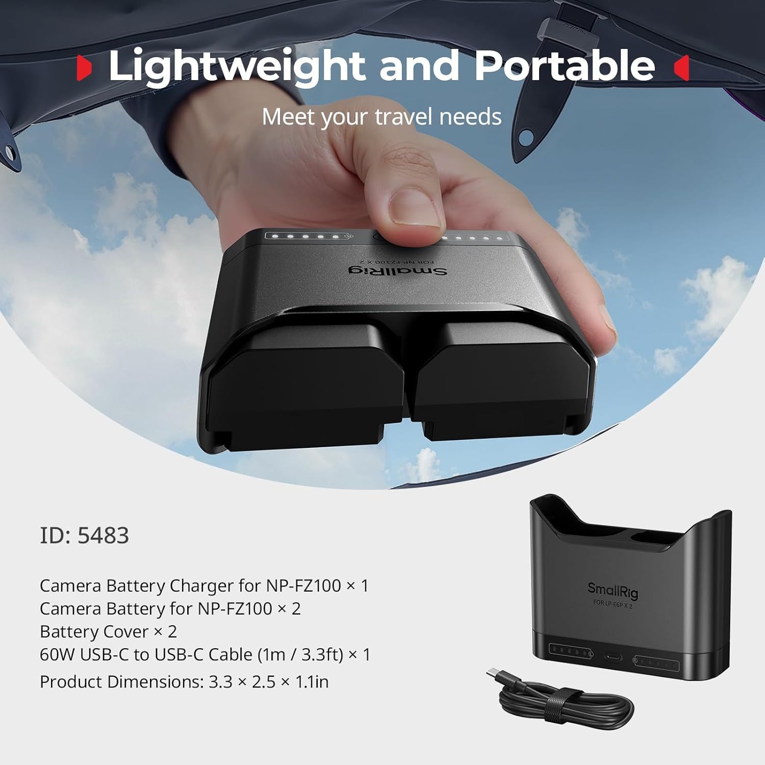 NP-FZ100 Camera Battery Set for Sony, 22.5W Dual Slot Camera Charger with 1940mAh Batteries, Full Compatible with Sony Alpha A7V A7III A7IV A6700 FX3 FX30 A9 A7C A7CII A7RIII ZV-E1 ZV-E10II ﻿