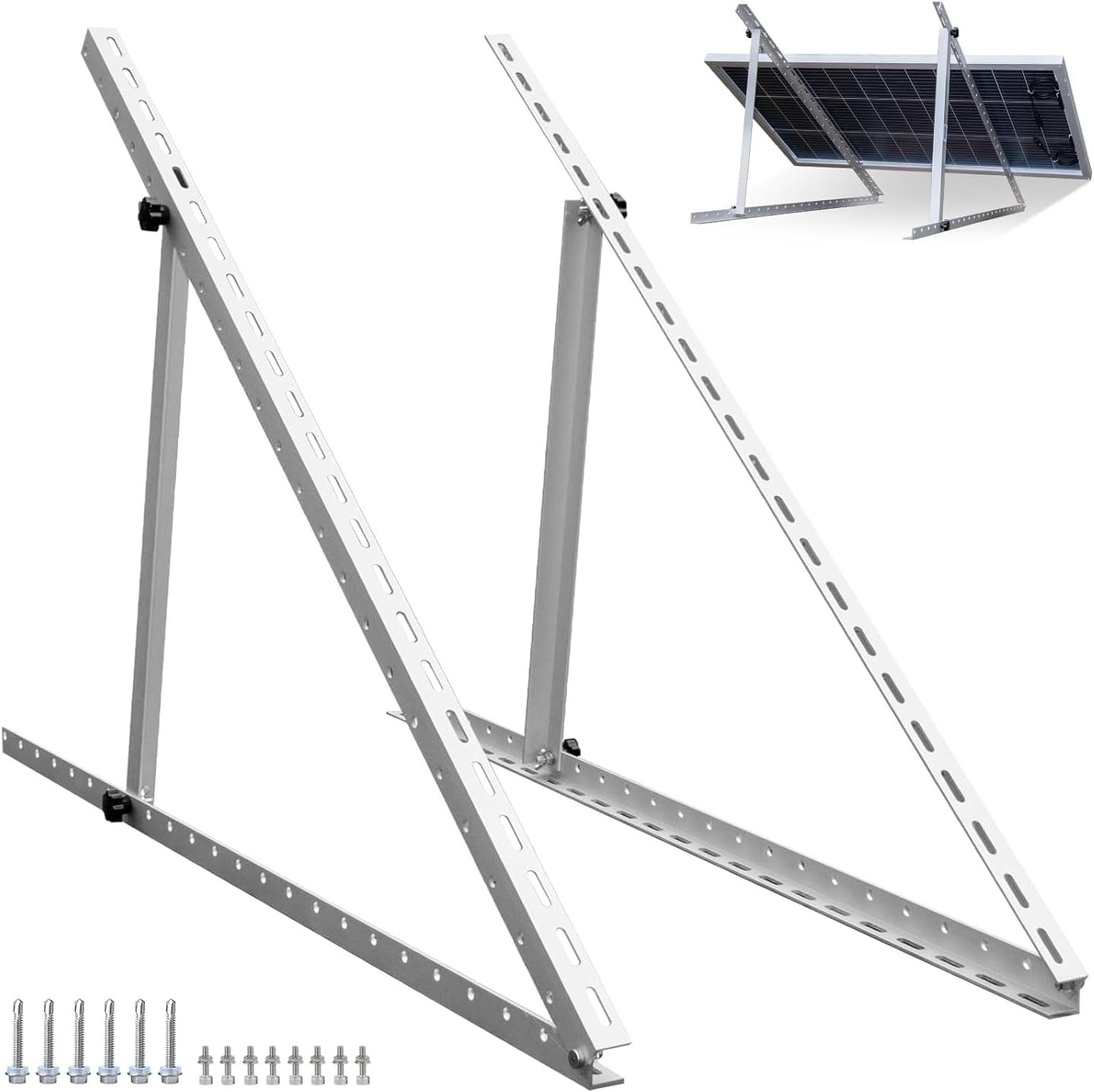 Solar Panel Bracket, Solar Panel Roof Mounts, 45in Solar Panel Mount Brackets,1140 mm Solar Panel Bracket, Balcony Power Station Bracket for 100W-400W Solar Panel, Adjustable 0-90° Bracket for Solar Panel