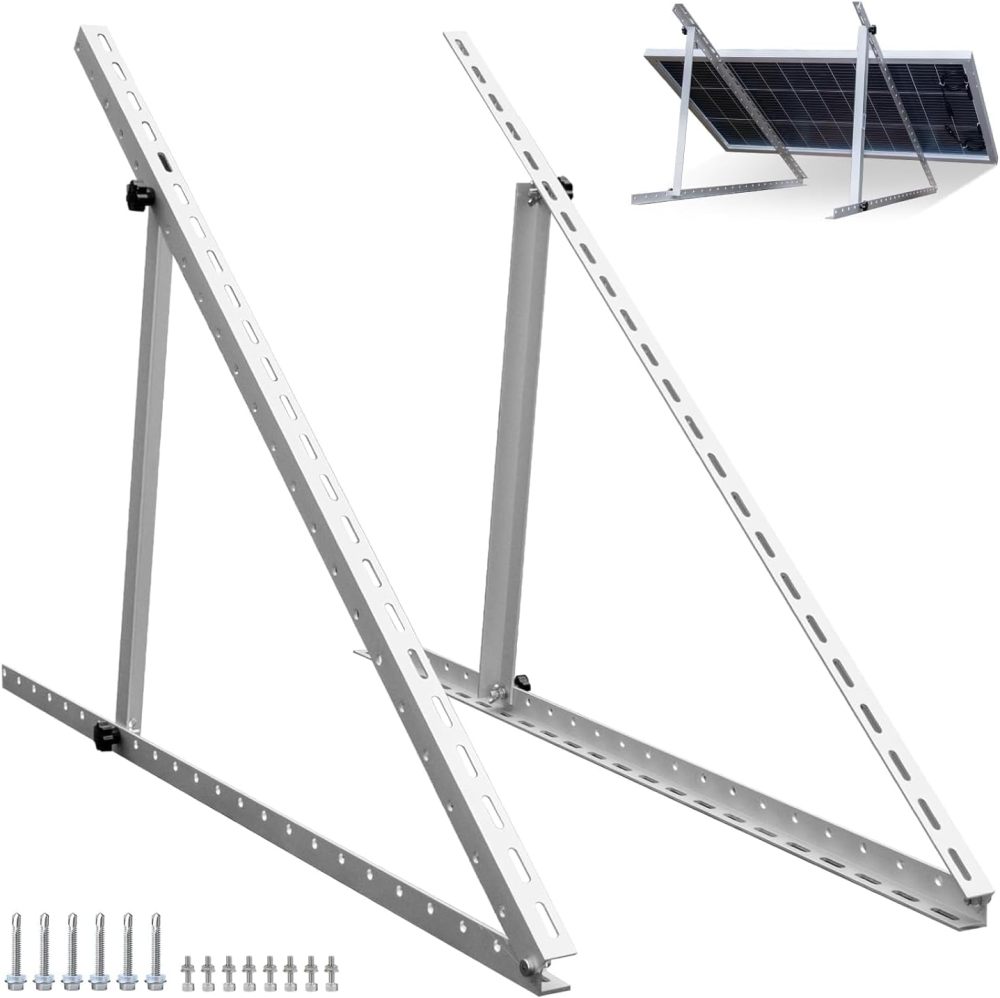 Solar Panel Bracket, Solar Panel Roof Mounts, 45in Solar Panel Mount Brackets,1140 mm Solar Panel Bracket, Balcony Power Station Bracket for 100W-400W Solar Panel, Adjustable 0-90° Bracket for Solar Panel