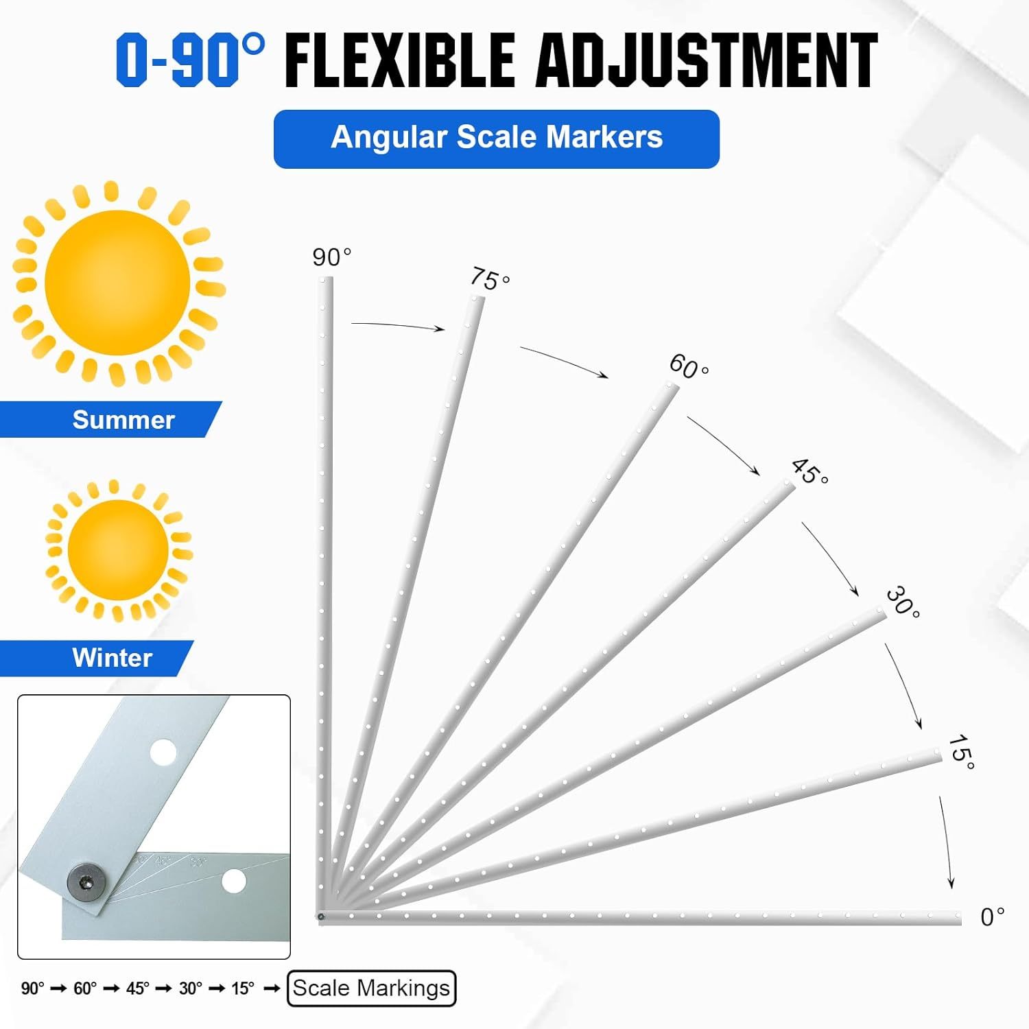 Solar Panel Bracket, Solar Panel Roof Mounts, 45in Solar Panel Mount Brackets,1140 mm Solar Panel Bracket, Balcony Power Station Bracket for 100W-400W Solar Panel, Adjustable 0-90° Bracket for Solar Panel