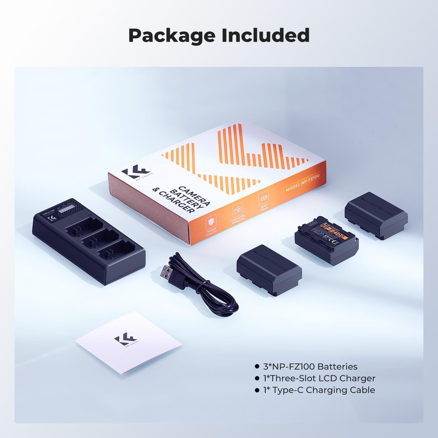 NP-FZ100 Replacement Battery and Charger Kit for Sony Alpha 9 ZV-E1