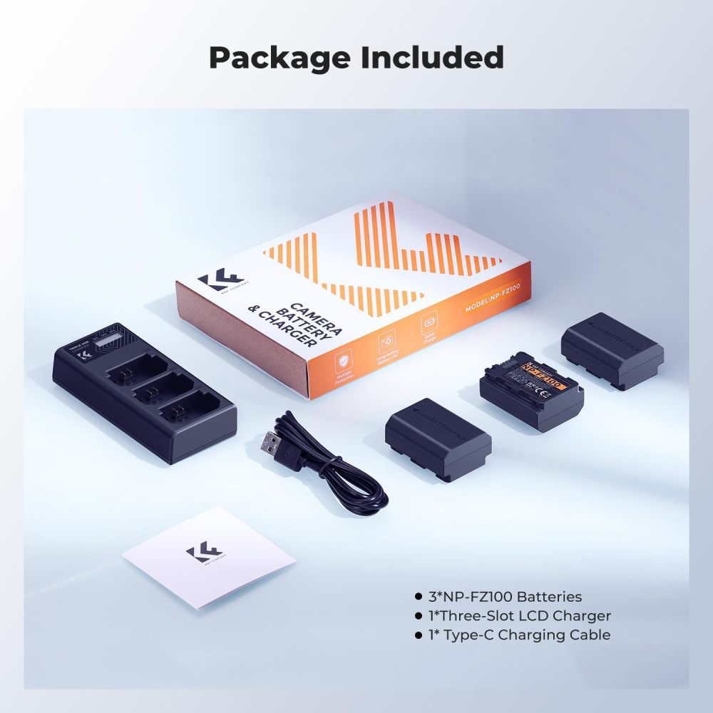 NP-FZ100 Replacement Battery and Charger Kit for Sony Alpha 9 ZV-E1