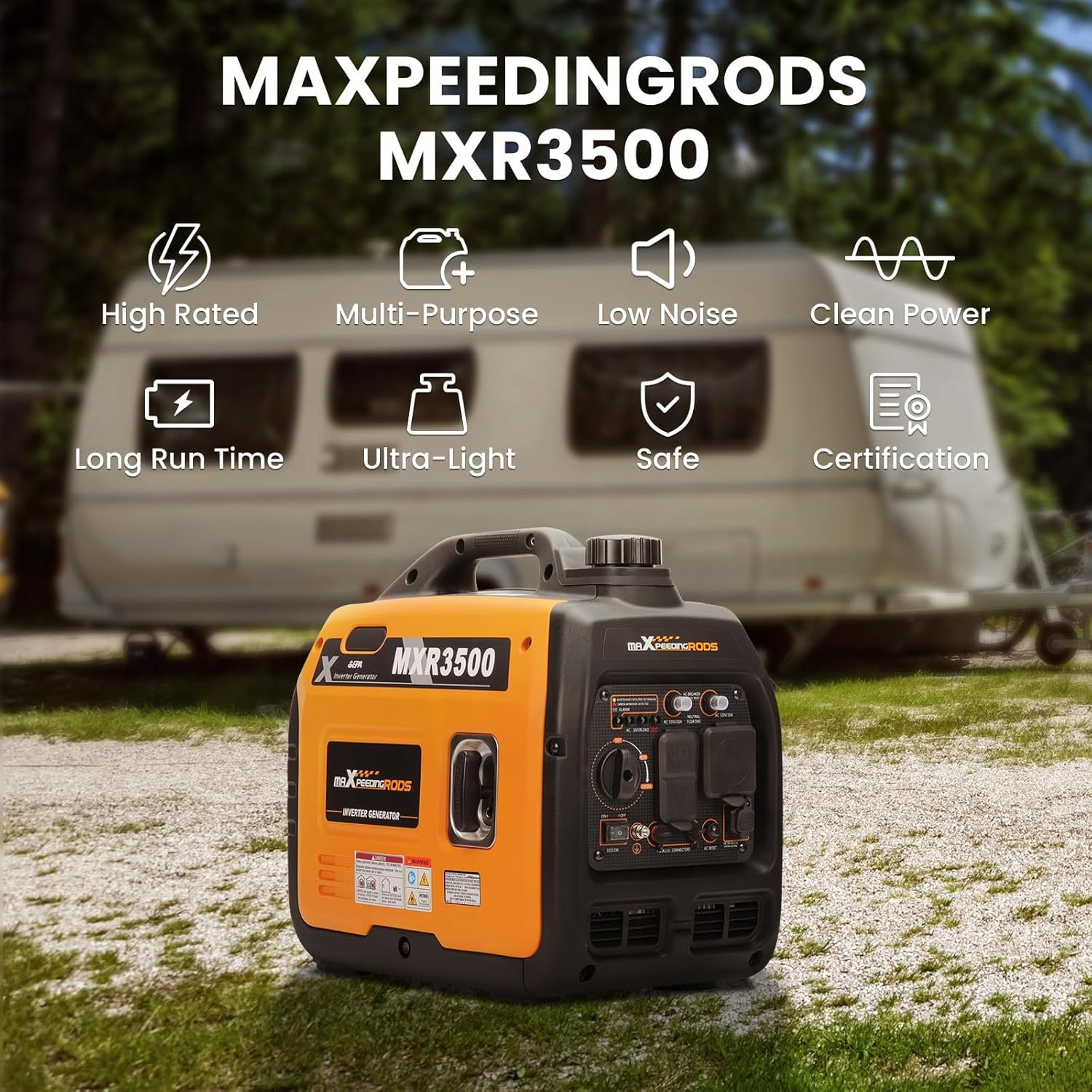 3300 Watt Portable Inverter Outdoor Generators Gas Powered for Home Backup Power