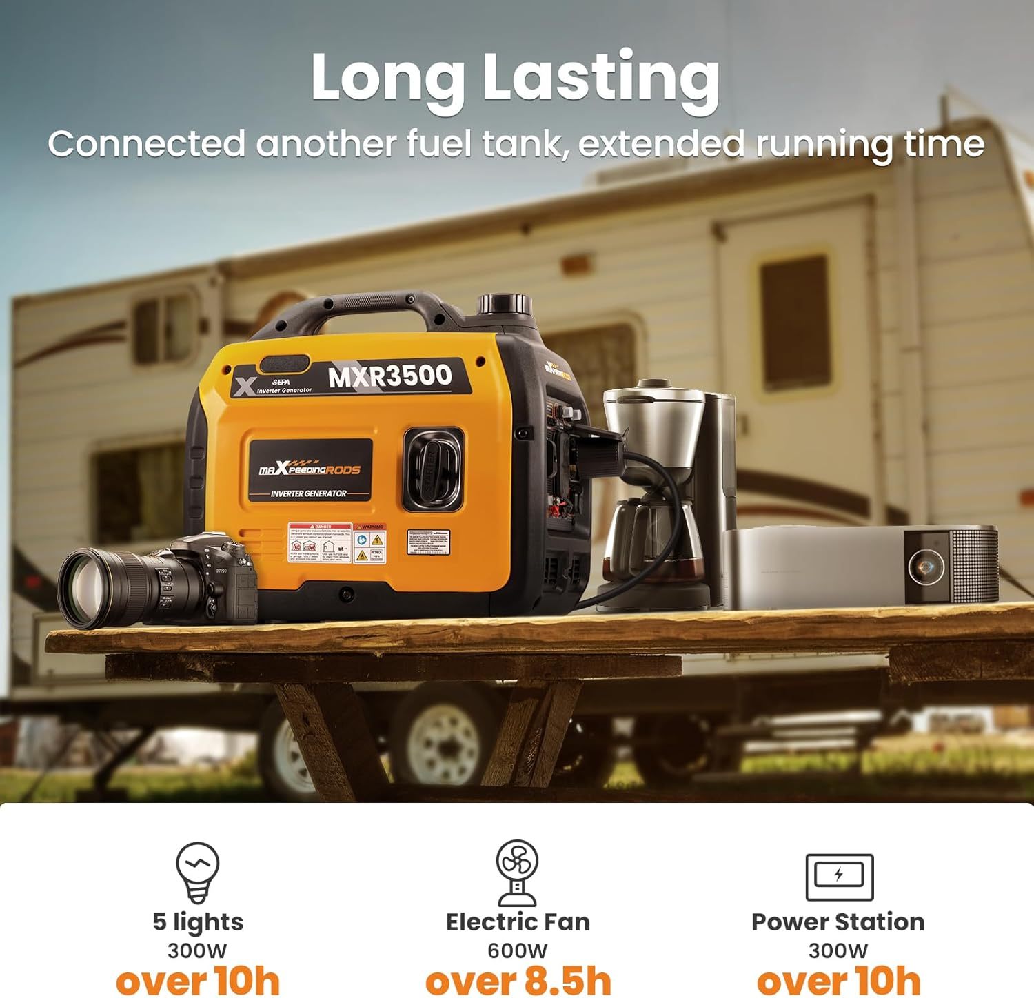 3300 Watt Portable Inverter Outdoor Generators Gas Powered for Home Backup Power