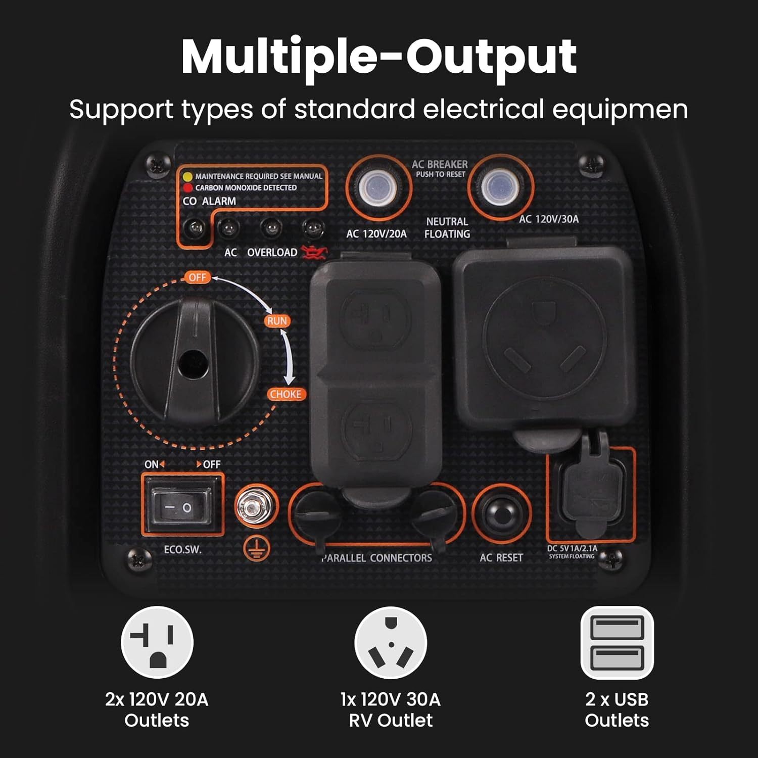 3300 Watt Portable Inverter Outdoor Generators Gas Powered for Home Backup Power