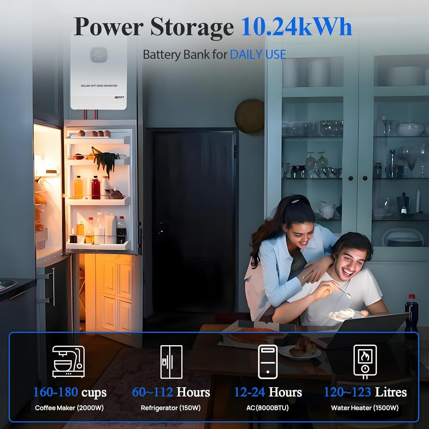 10KW 120V/240V Off Grid Solar System 9.36KWh Home Complete Kit