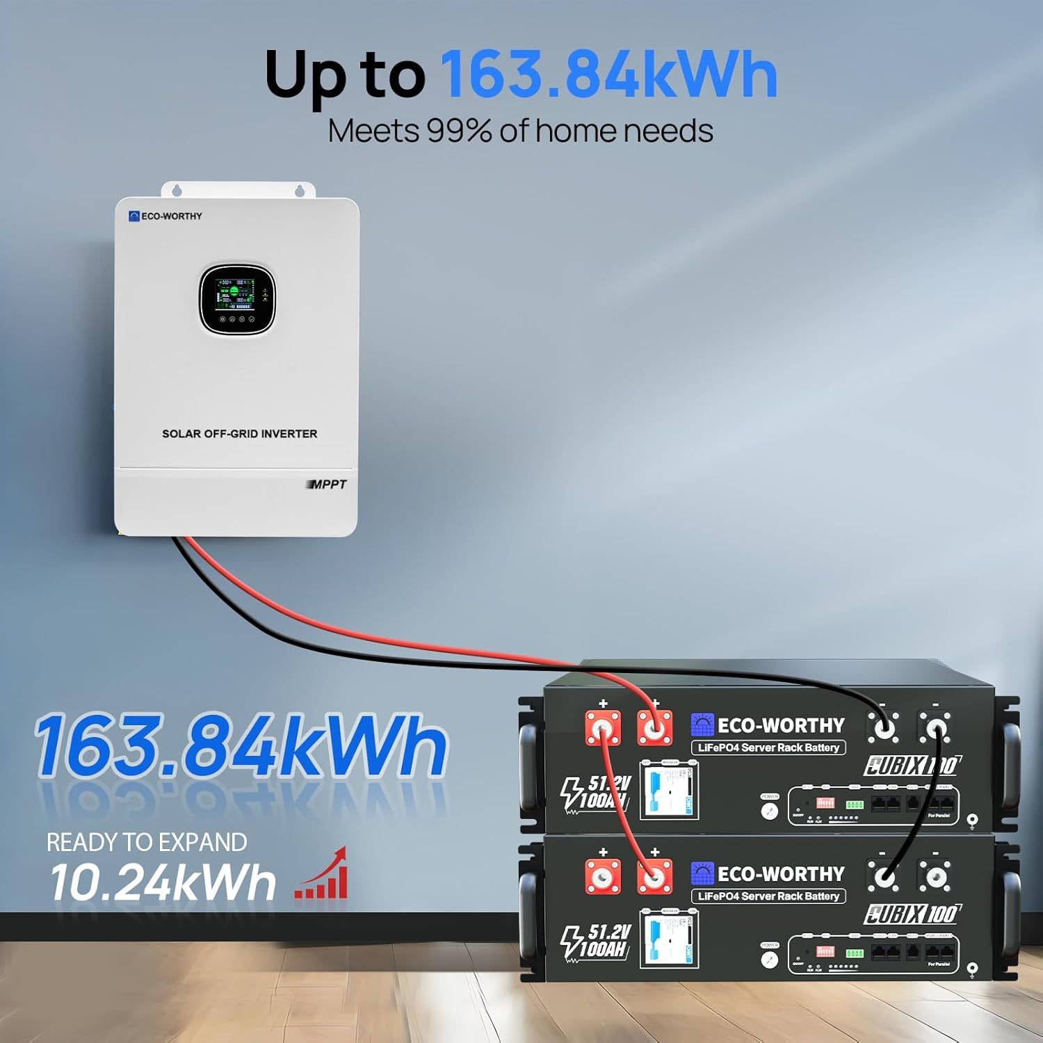 10KW 120V/240V Off Grid Solar System 9.36KWh Home Complete Kit