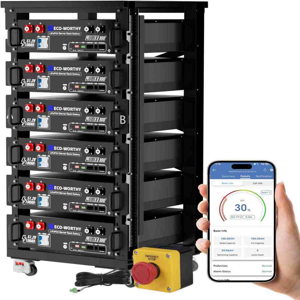 48V 100Ah LiFePO4 Lithium Battery for Solar Energy Storage, Home Backup Power