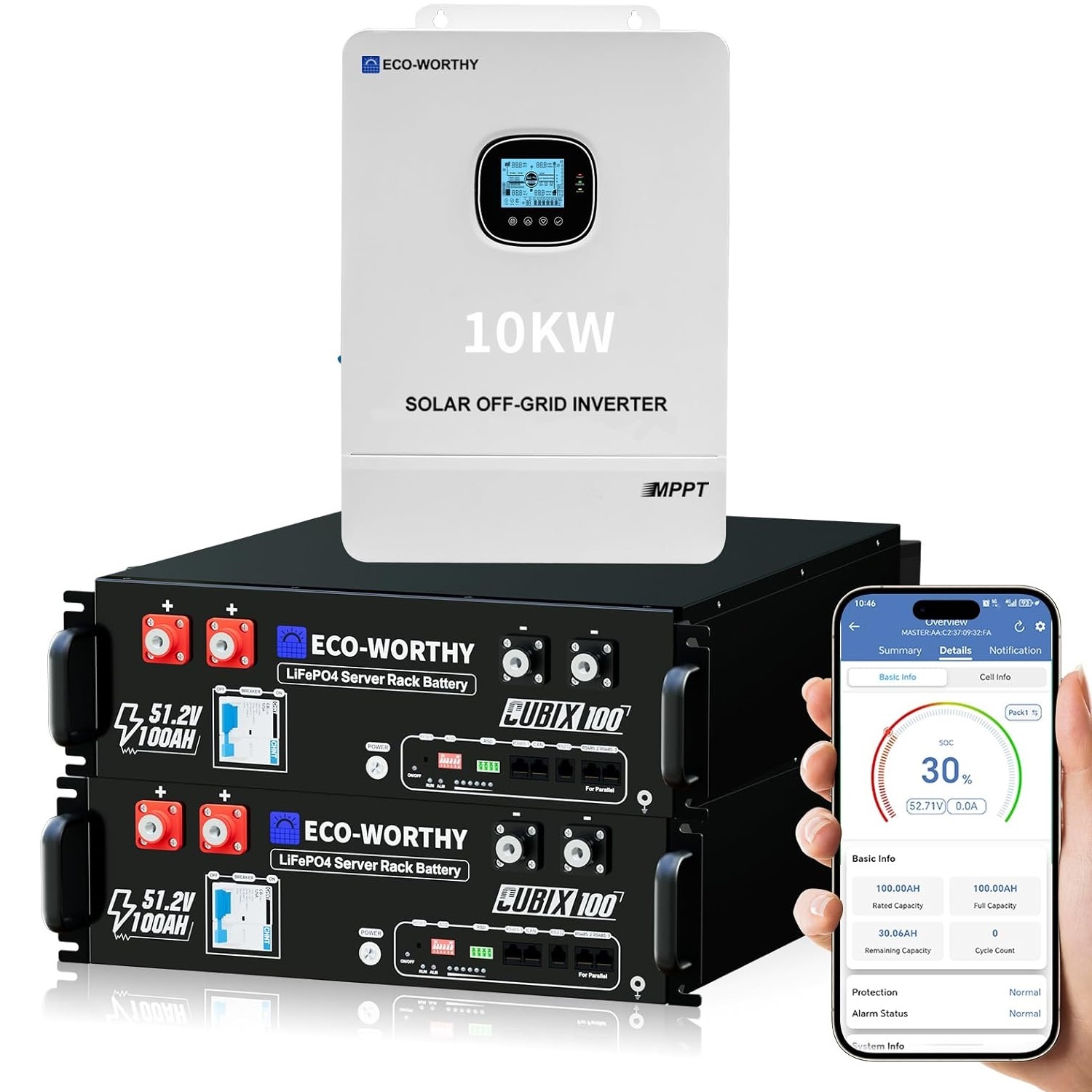48V 100Ah LiFePO4 Lithium Battery for Solar Energy Storage, Home Backup Power