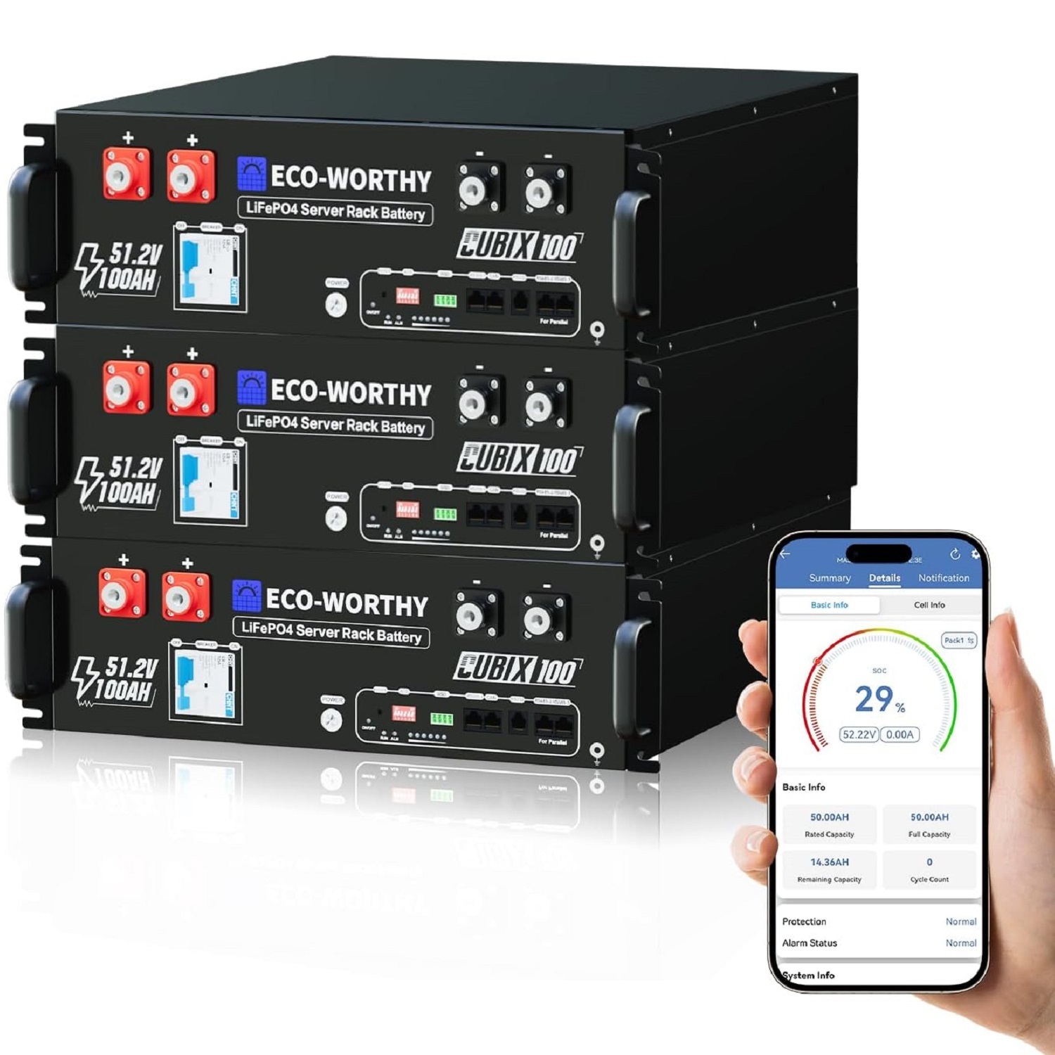 48V 100Ah LiFePO4 Lithium Battery for Solar Energy Storage, Home Backup Power